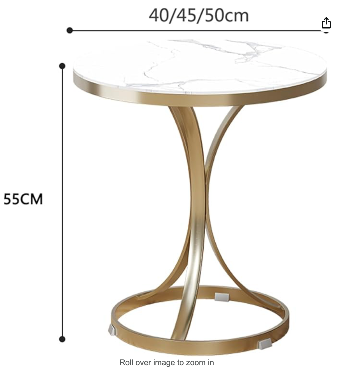 High Quality Side Table Stone Top And Metal Frame