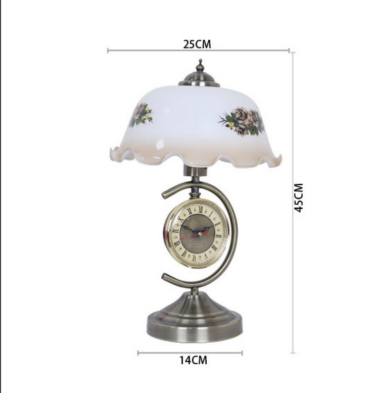 Retro and nostalgic European style clock lamp