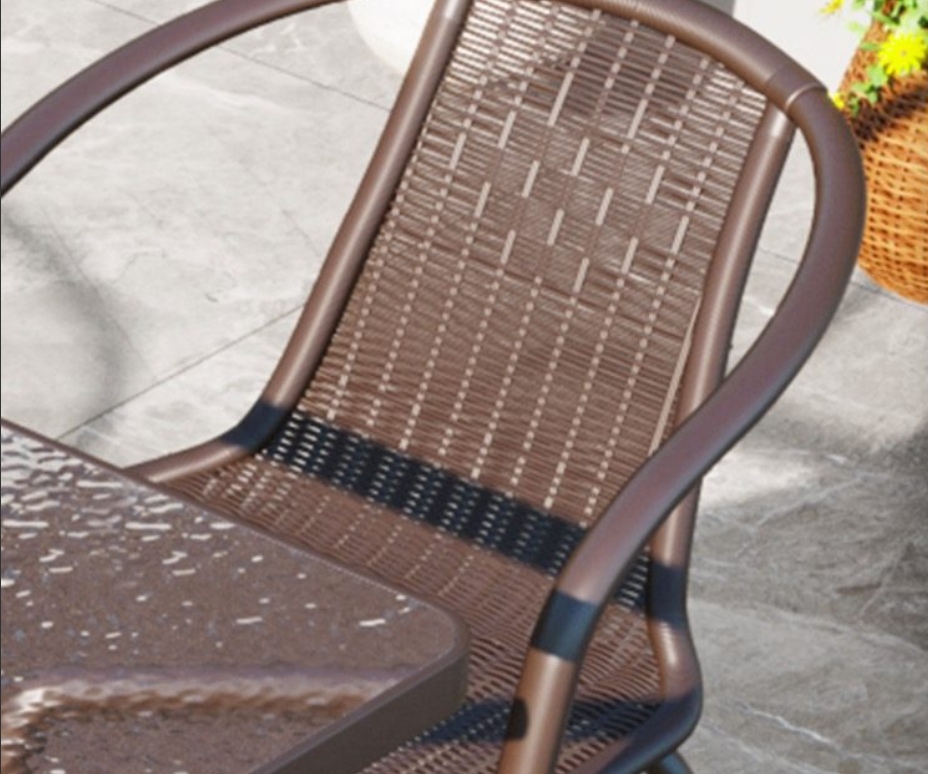 Combination Set Rattan Chair Three Piece Waterproof Outdoor Small Balcony Table