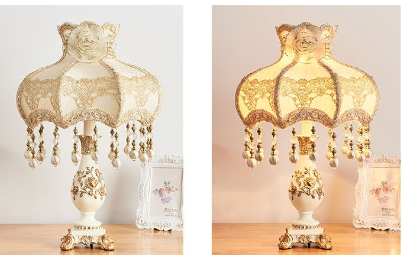 European style bedroom lamp Creative modern dimmable energy-saving bedside lamp