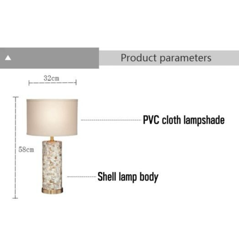 Living Room Bedside Decorative Coastal Shell Luxury Table Lamps