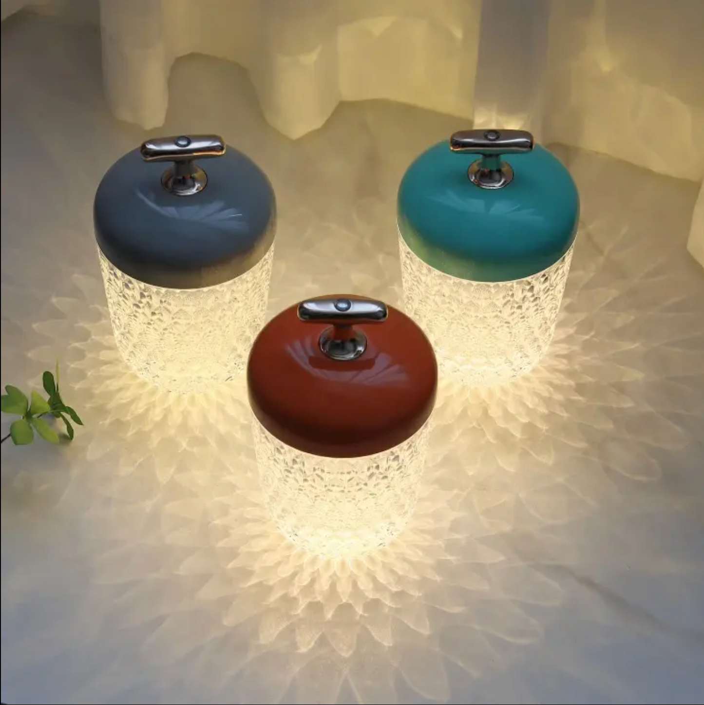 Luxury Designer Transparent Led Touch Control Crystal Rechargeable Led Table Lamp