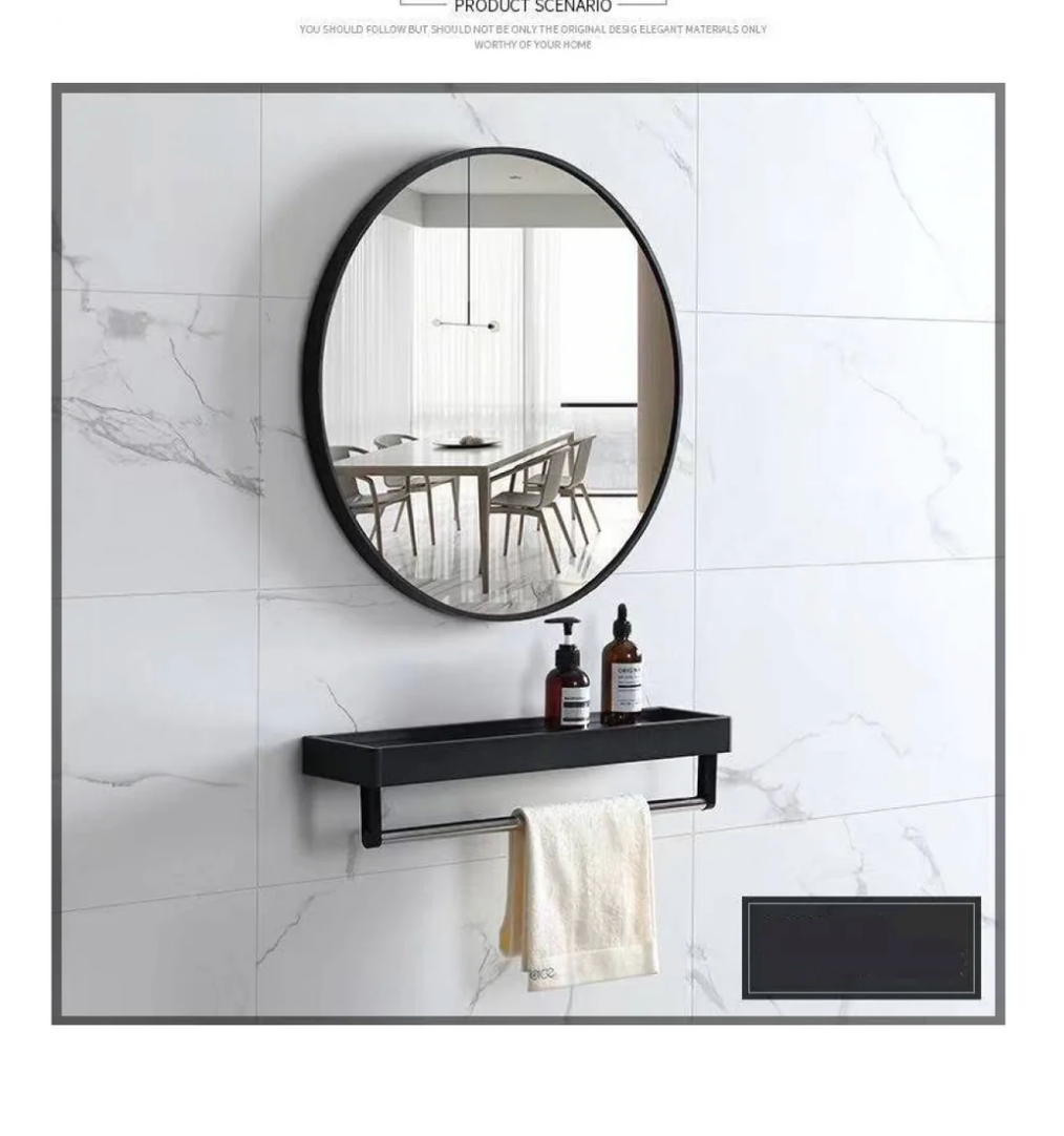 Bathroom Mirror for Wall with Black Frame 400mm - 900mm