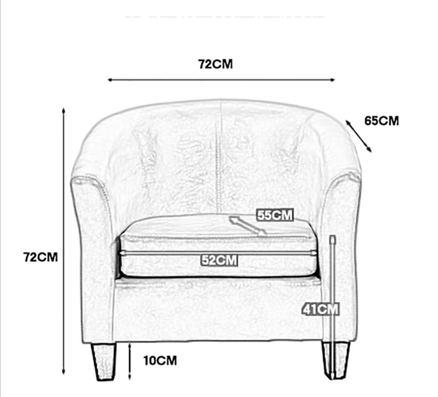 European fabric single sofa chair - Grey color
