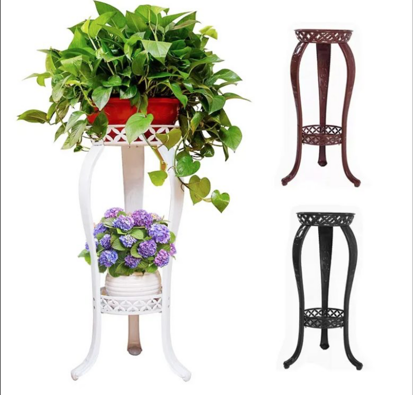 Iron Plant Stands For Indoor And Outdoor Garden Plants Decoration White/Black