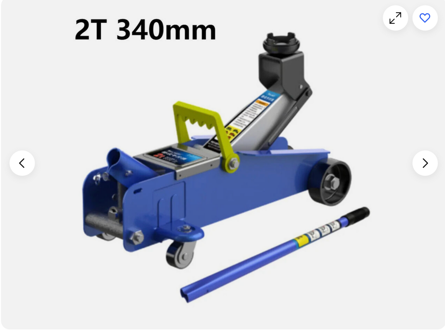 2T 340mm Horizontal Jack SUV Tire Changing Tool Oil Pressure Fast Lifting