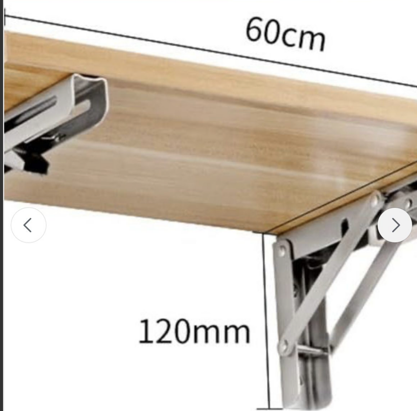Folding table Wall Mounted Stainless Steel Folding Triangle Shelf Pair
