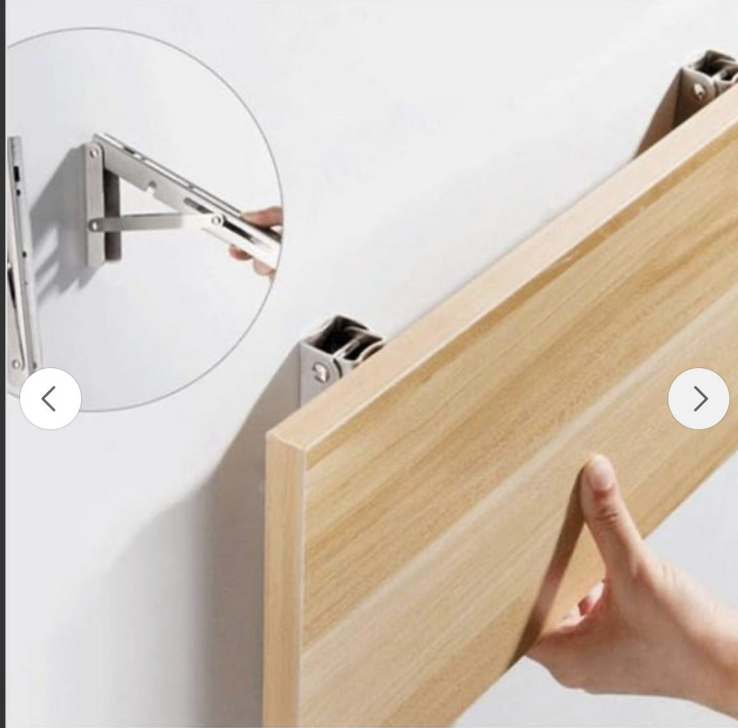 Folding table Wall Mounted Stainless Steel Folding Triangle Shelf Pair