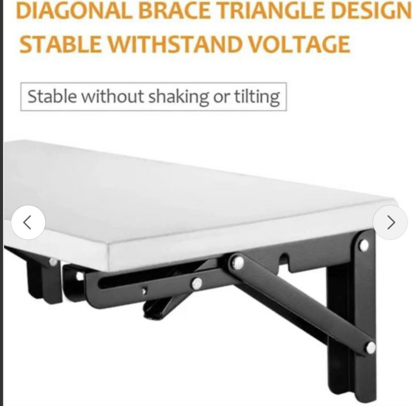 Folding table Wall Mounted Stainless Steel Folding Triangle Shelf Pair