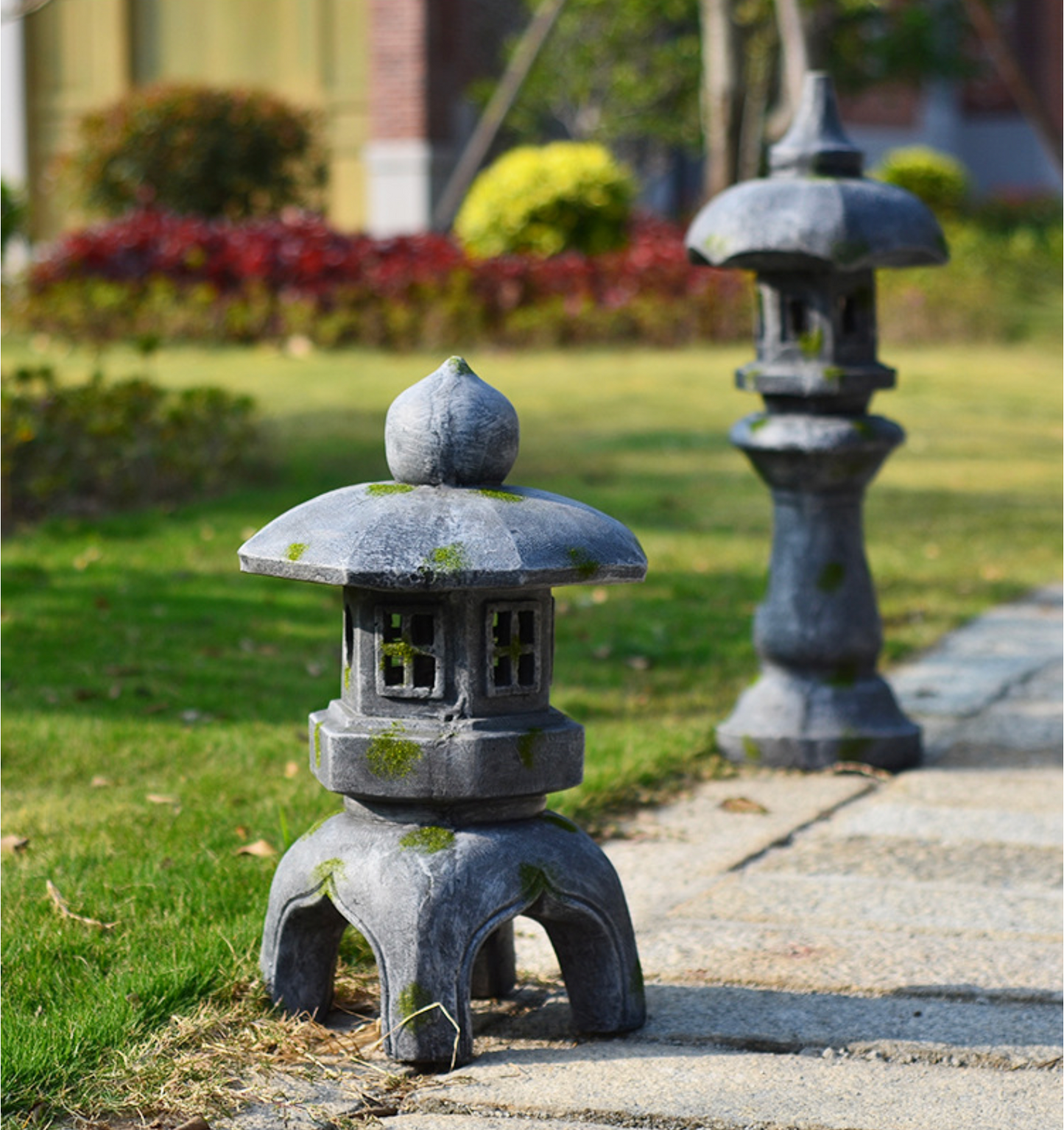 Art Decoration Japanese Style Lantern Solar Garden Lamp Grey