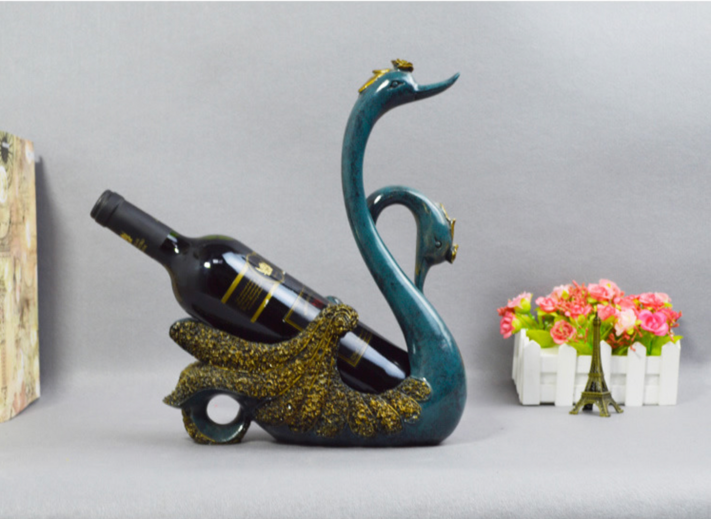 Single Wine Stand Rack Sika Deer Elk Swan Statue Home Decor