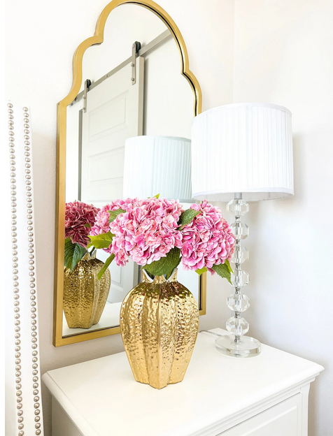 Gold textured ceramic vase