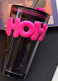 New creative ins wind letter cup double drink gift glass hand gift cup 450ml