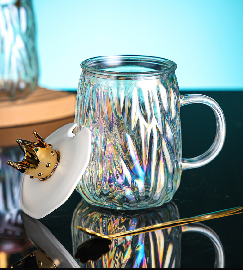Glass coffee cup coffee cup glass material glass coffee cup set 400ml