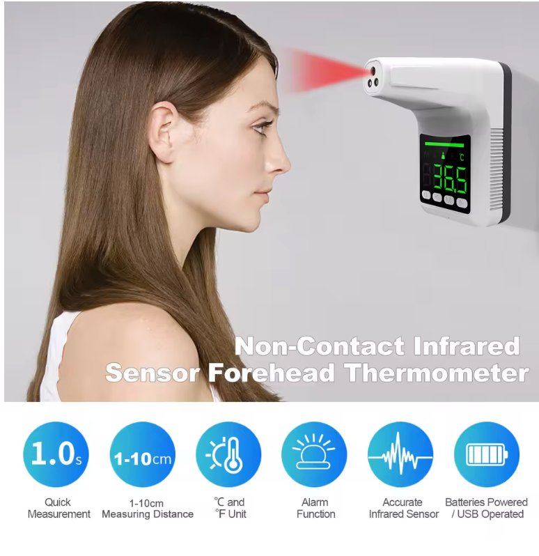 IR Infrared Thermometer Wall-mounted Temperature Measurement Gauge