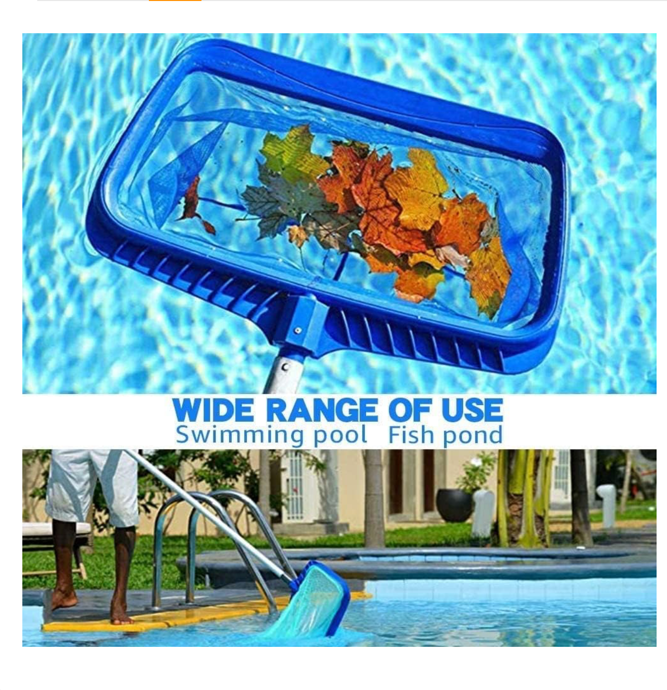 Fine Mesh Deep Bag Catcher with Strong Plastic Frame for Inground & above Ground Pools, Ponds