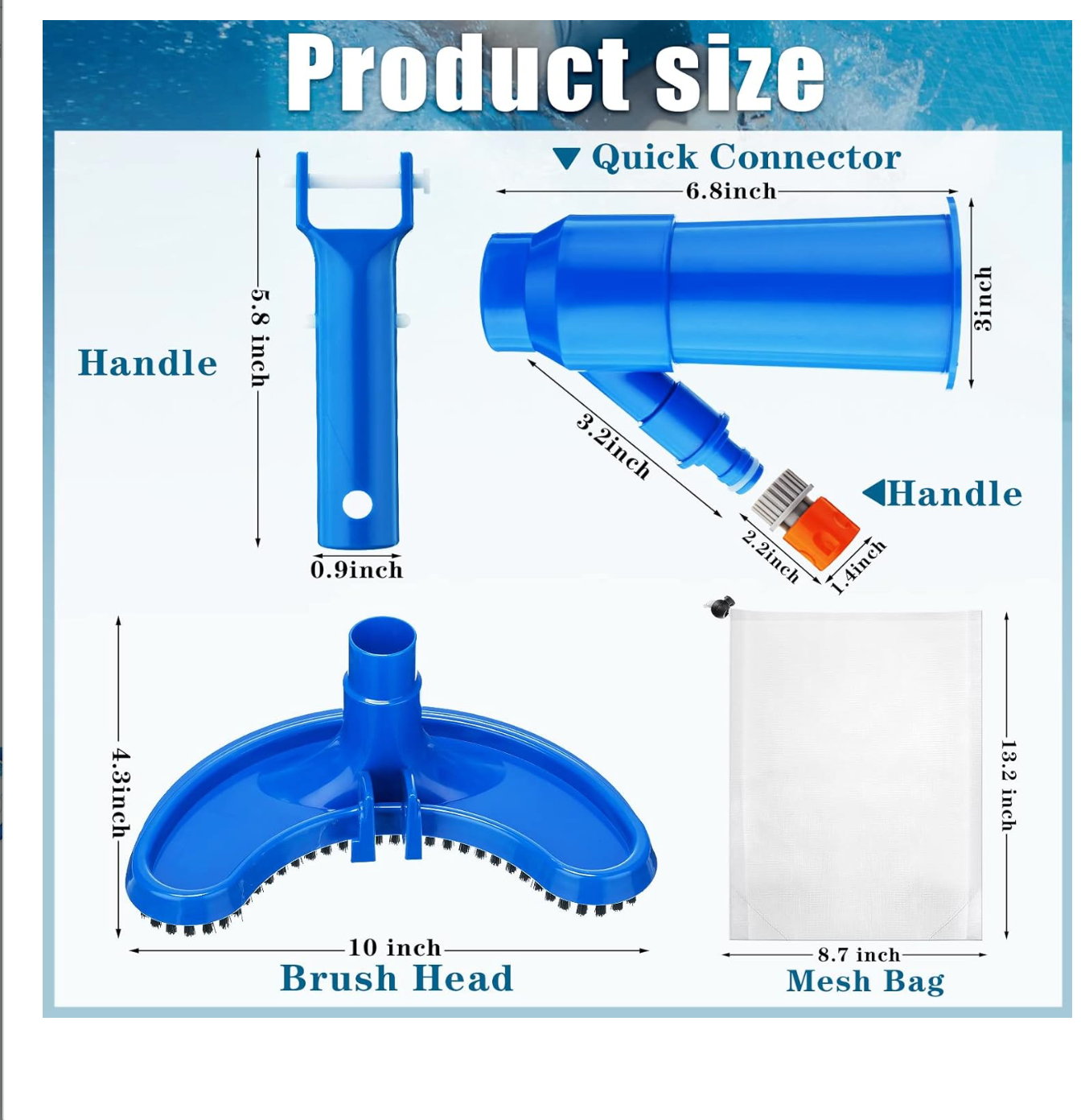 Portable Swimming Pool Vacuum Cleaner for Above Ground Pool Handheld Jet