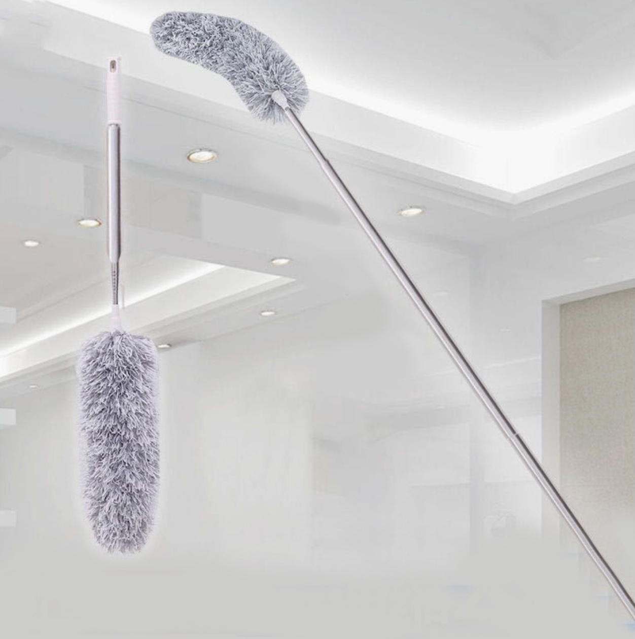280cm Adjustable Telescopic Bending Duster Brush Feather Dust Cleaner