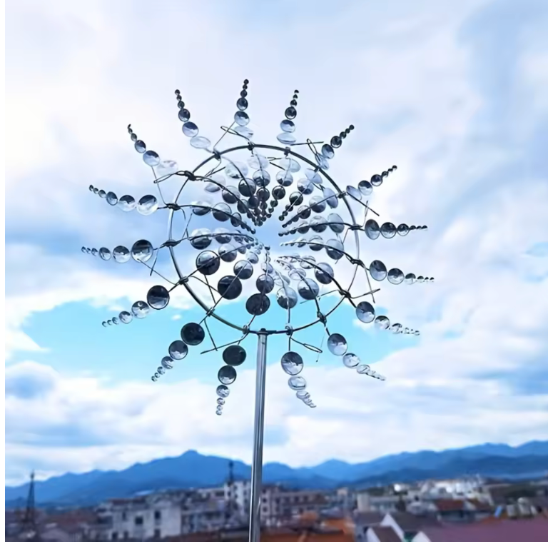 Metal Wind Spinner - Outdoor Garden Decor, Rotating Wind Chime for Yard & Patio