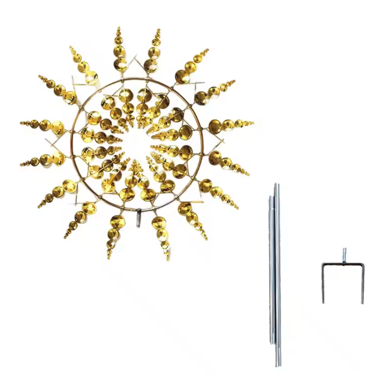 Metal Wind Spinner - Outdoor Garden Decor, Rotating Wind Chime for Yard & Patio