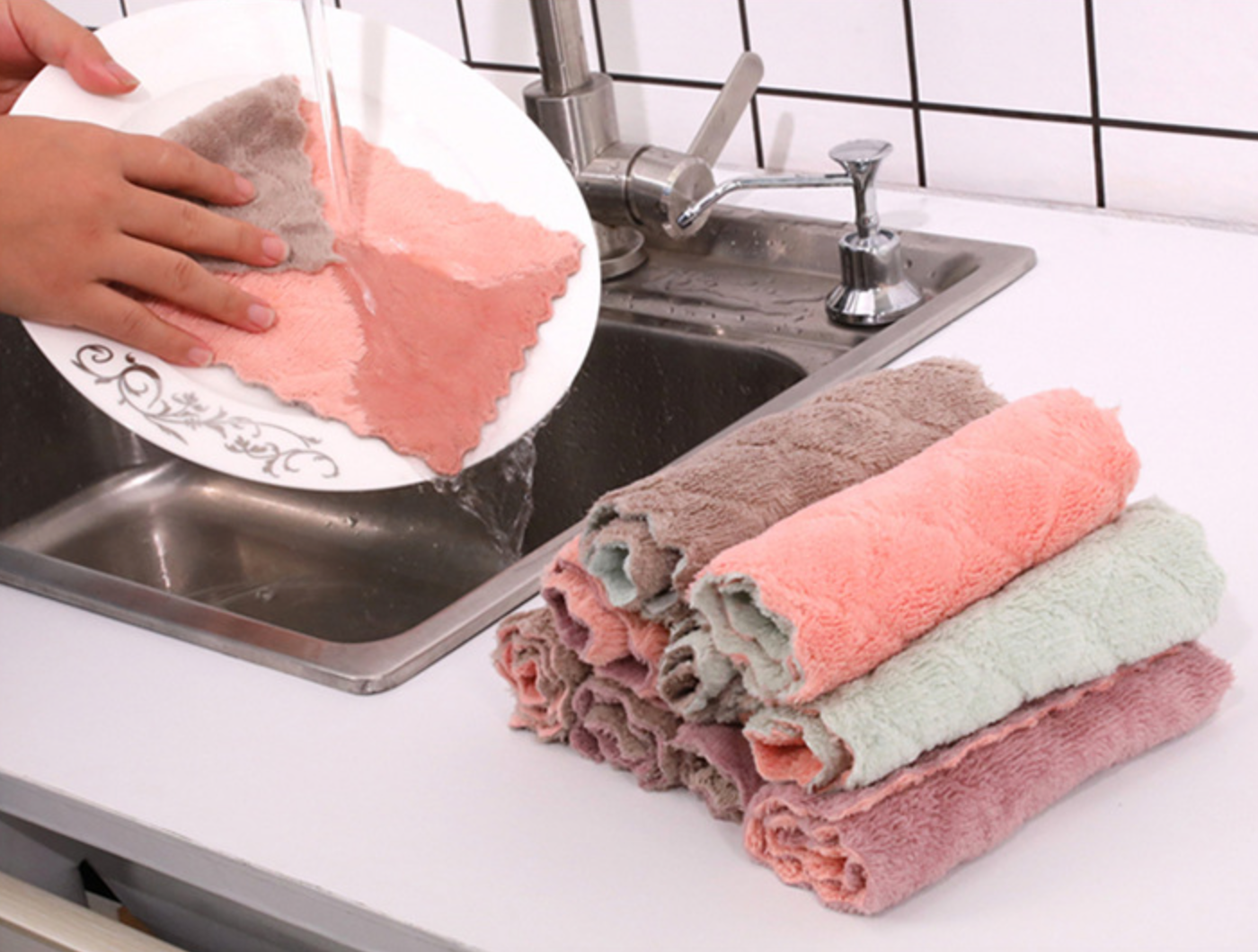 Microfiber Towel Absorbent Kitchen Cleaning Cloths