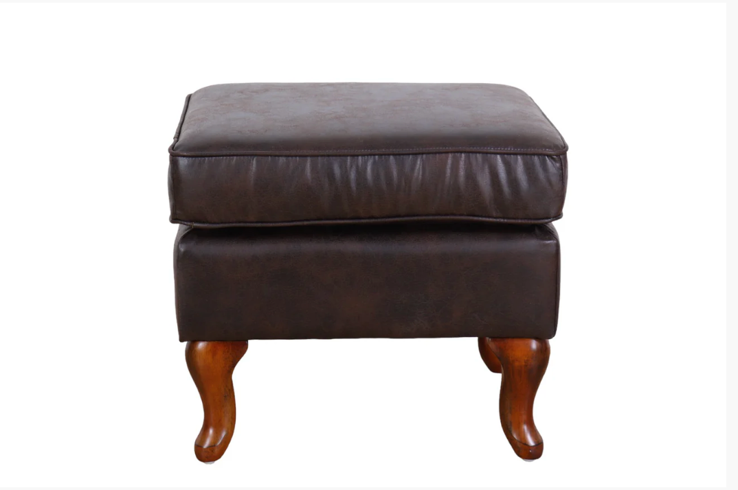 Ottoman - Man-made leather Black/Brown
