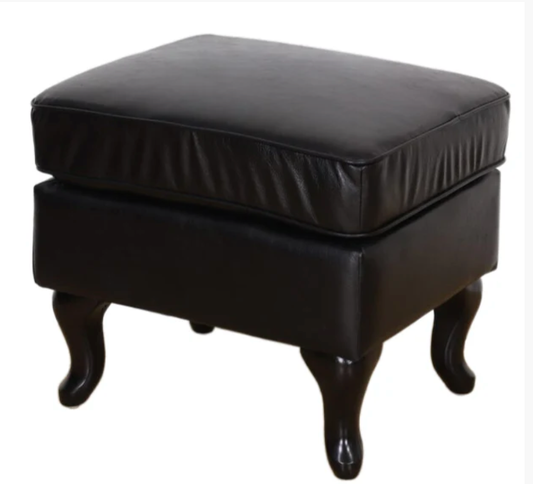 Ottoman - Man-made leather Black/Brown