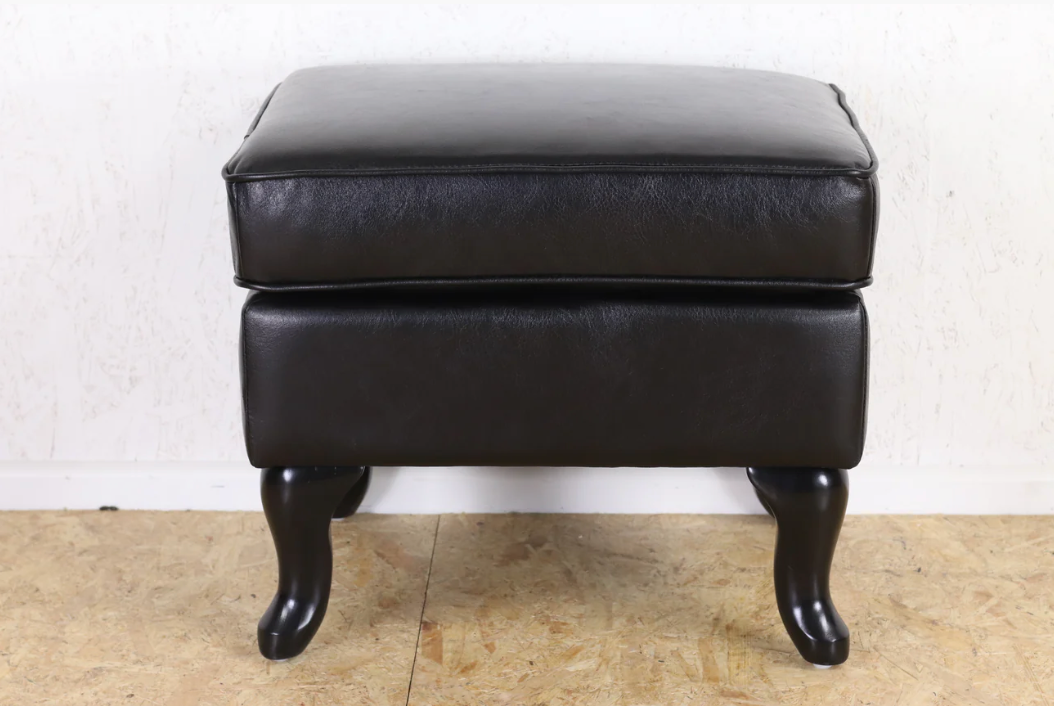 Ottoman - Man-made leather Black/Brown