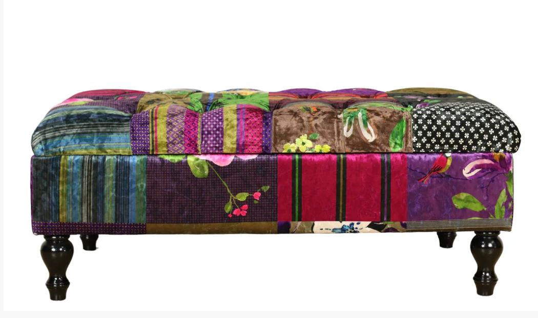 Patchwork Storage Ottoman