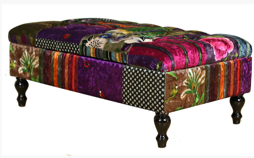 Patchwork Storage Ottoman