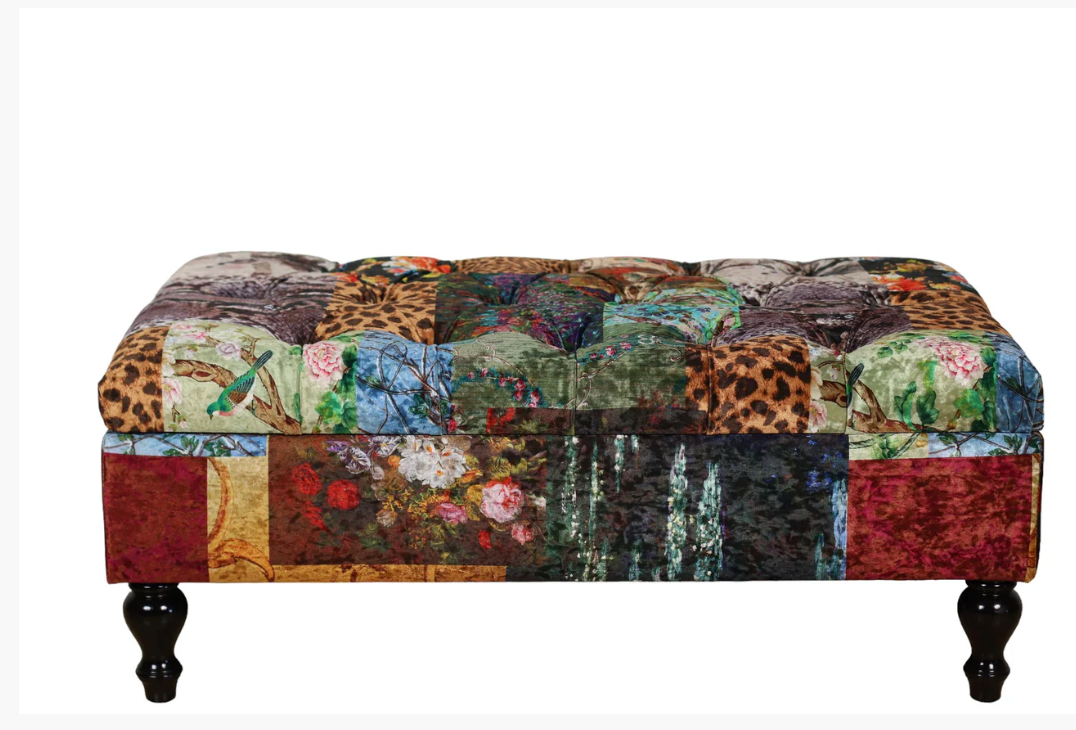 Patchwork Storage Ottoman