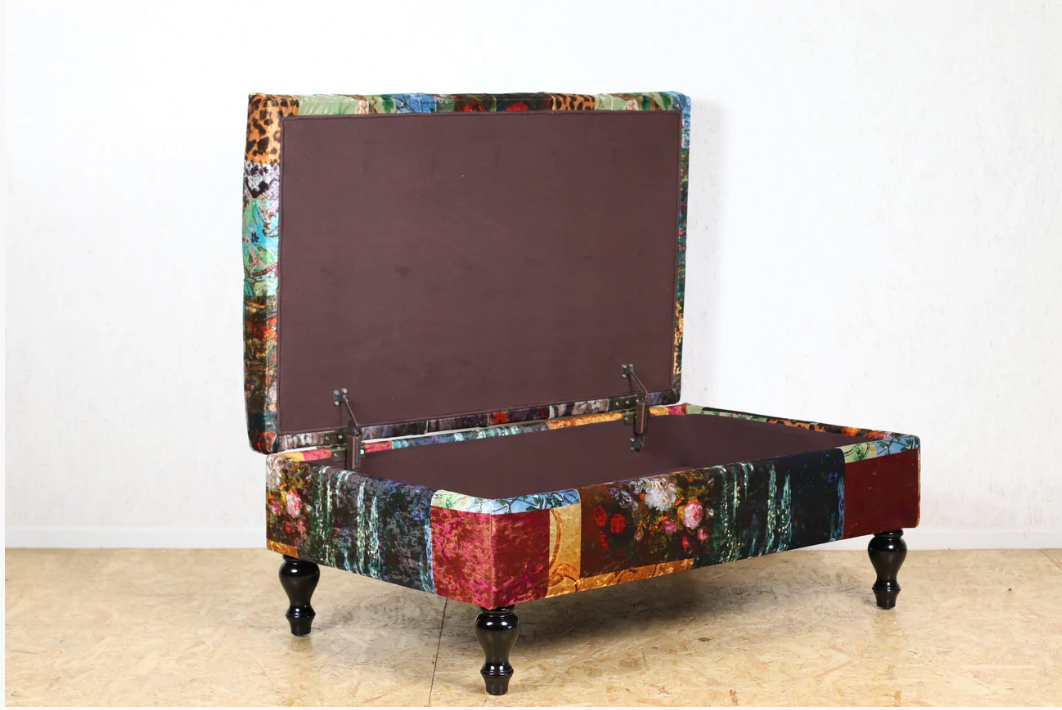 Patchwork Storage Ottoman