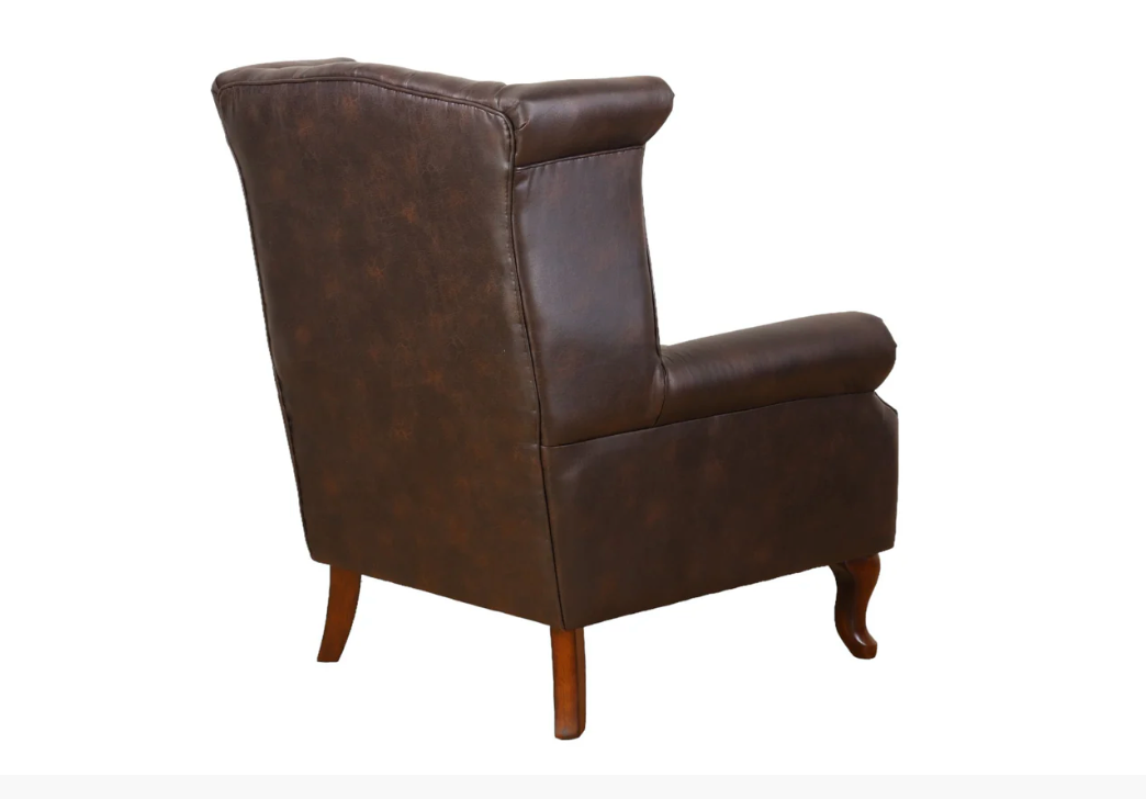 Large Wing Chair Dark Brown