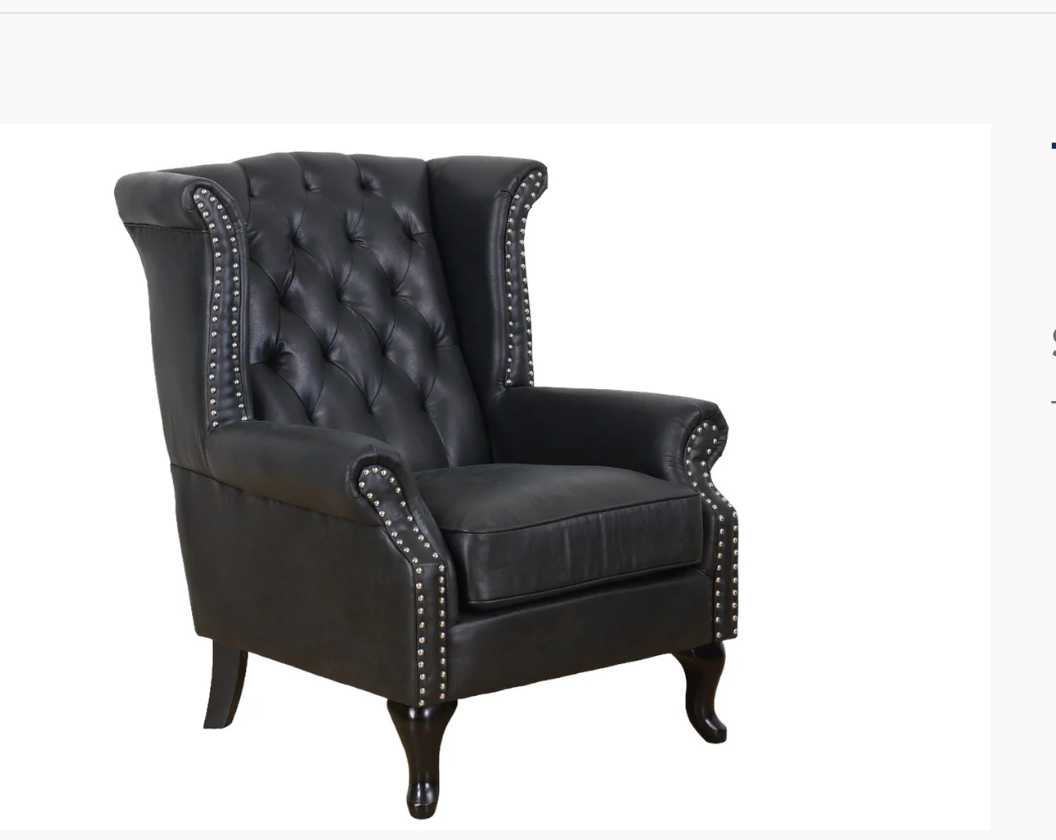 Large Wing Chair Dark Brown