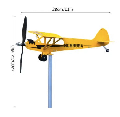 Creative Airplane Wind Spinner Weather Vane for Garden Wind Spinner