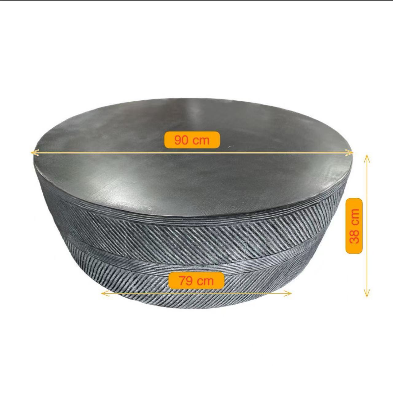 Indoor modern cement concrete coffee table large simple coffee table round 900mm