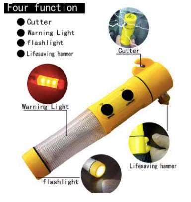 Multiple Functional Car Safety Hammer Flashlight Car Rescue Tool