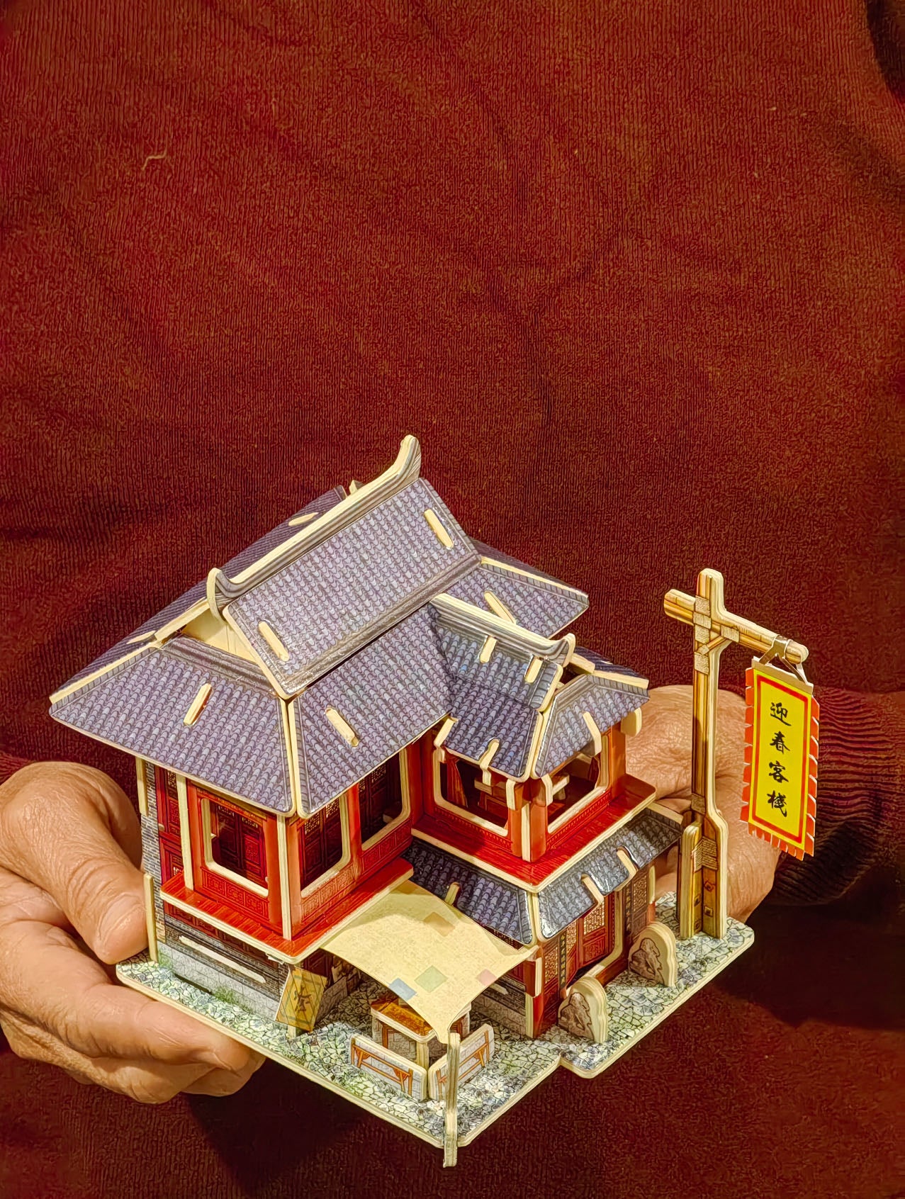 Miniature Dollhouse Kit DIY Miniature Room Set Traditional Chinese motel
