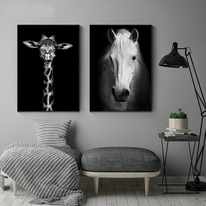 Wall Art Canvas Painting Home DecorBlack and White Animal