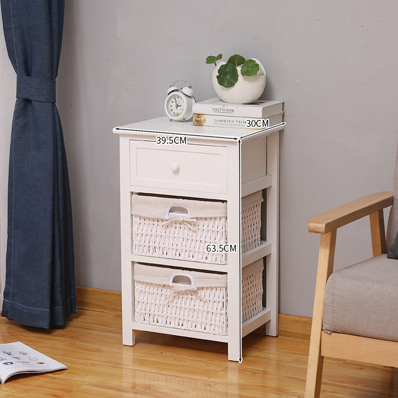 Storage cabinet drawer type rattan retro pastoral storage cabinet