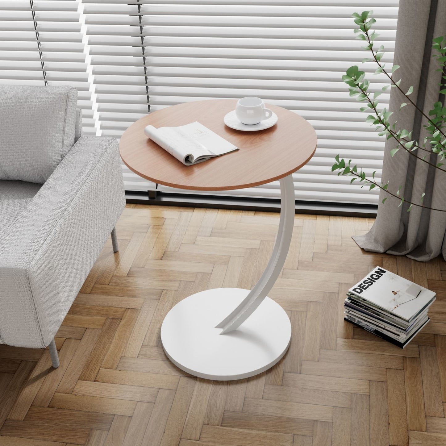 Round corner simple modern guest dining room balcony round table