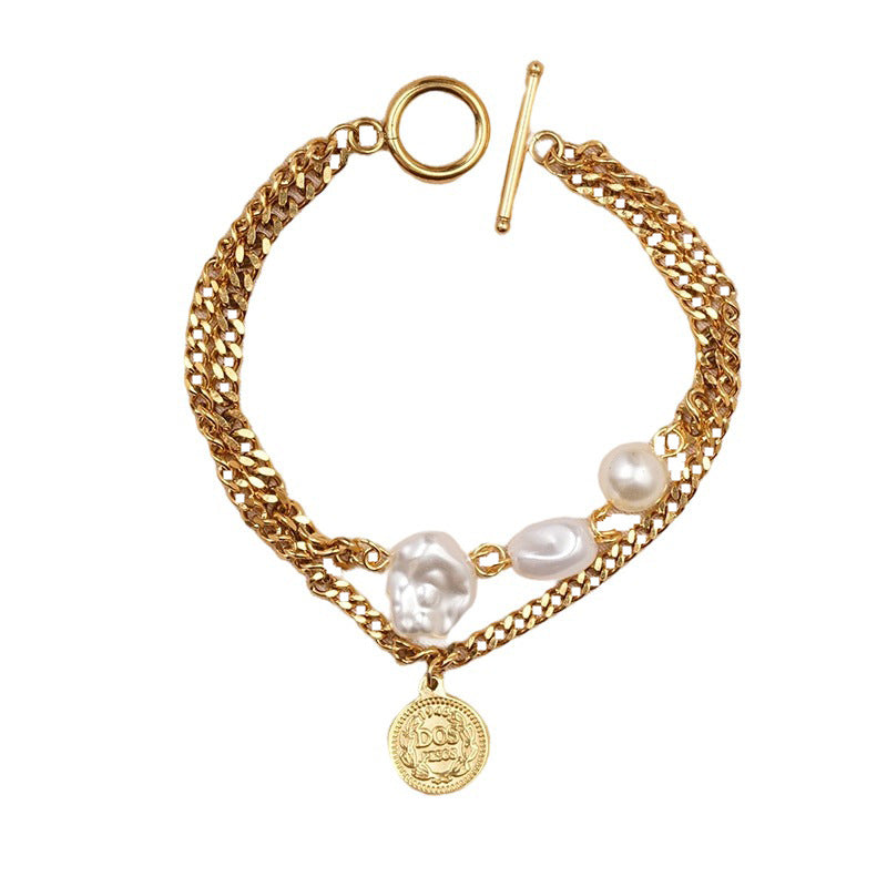 Natural Shell Butterfly Charm Thick Chain Bracelets Bangles For women