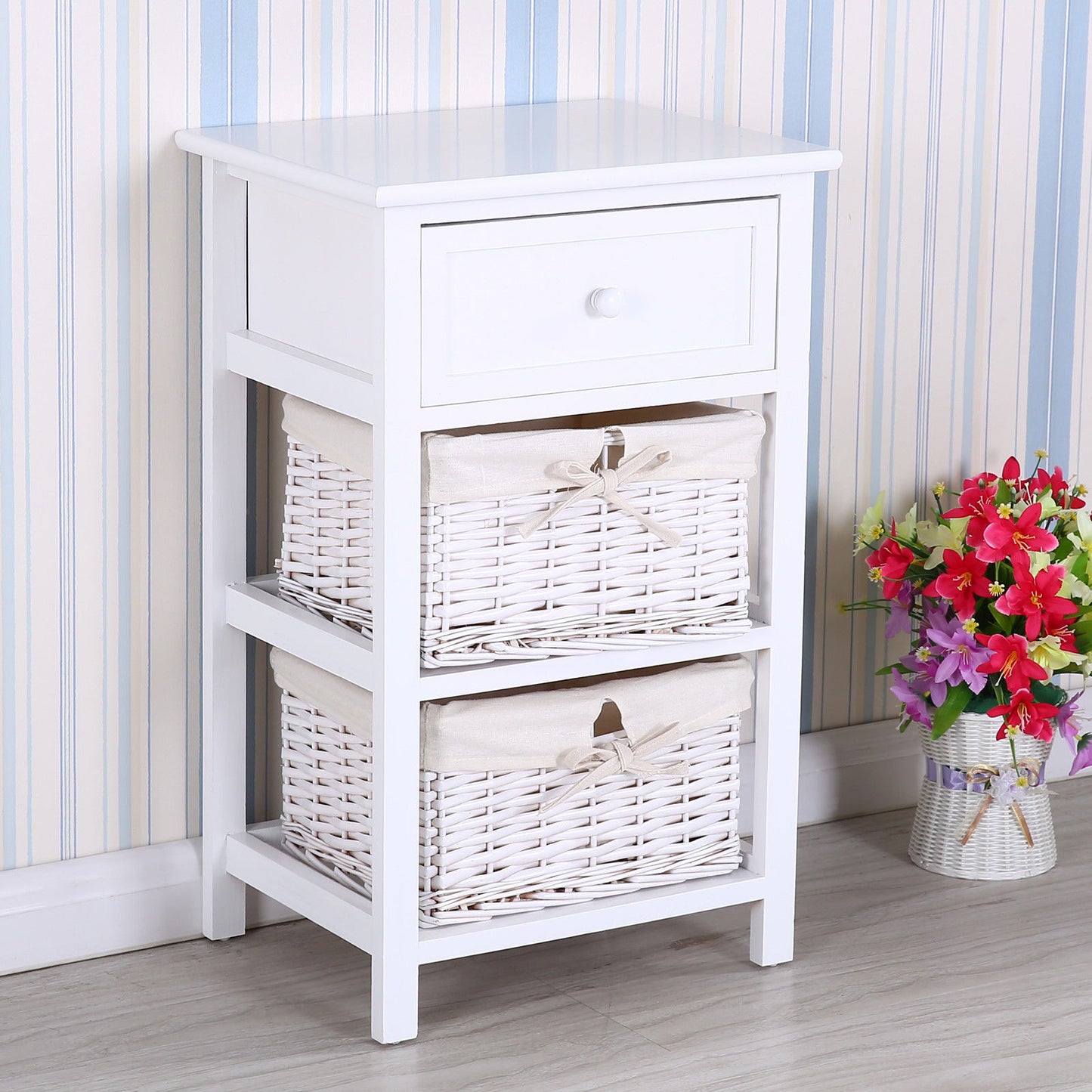 Storage cabinet drawer type rattan retro pastoral storage cabinet