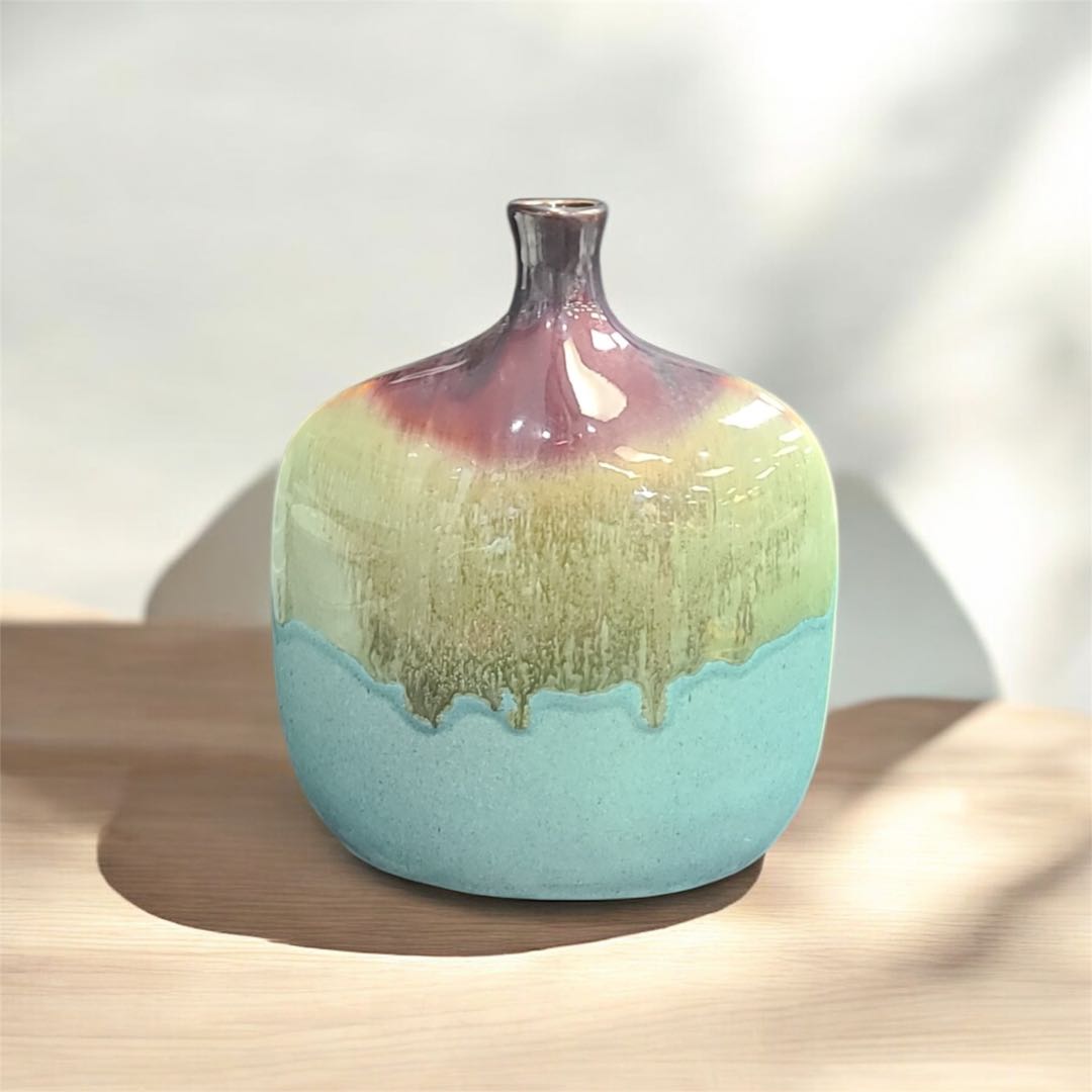 Handcrafted Retro Glazed Ceramic Vase