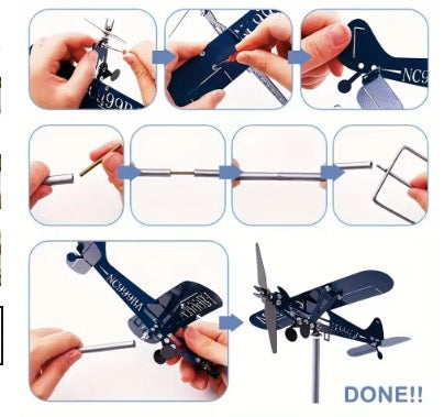 Metal Airplane Weathervane 3D Piper J3 Cub Wind Spinner