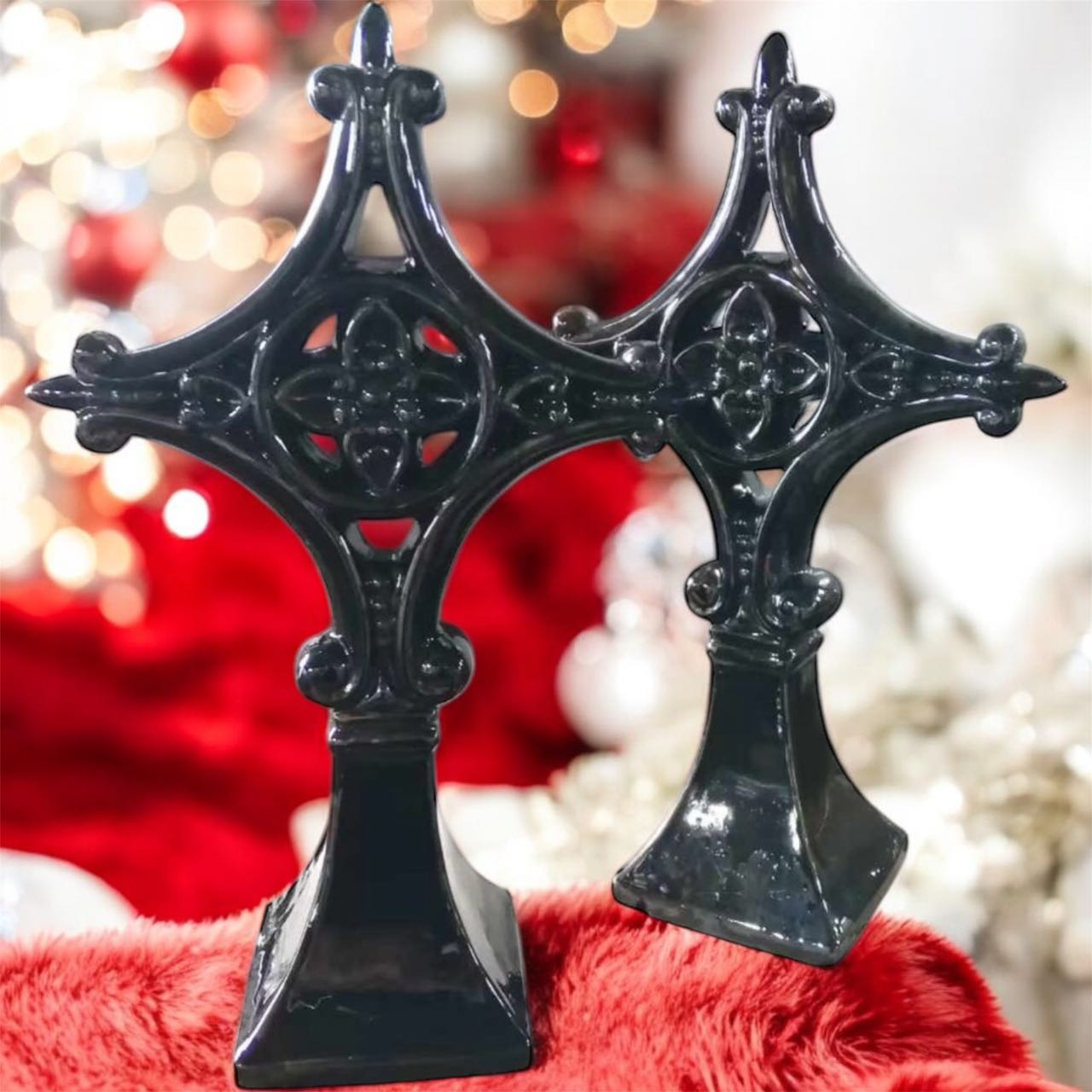 Vintage ceramic cross furnishings