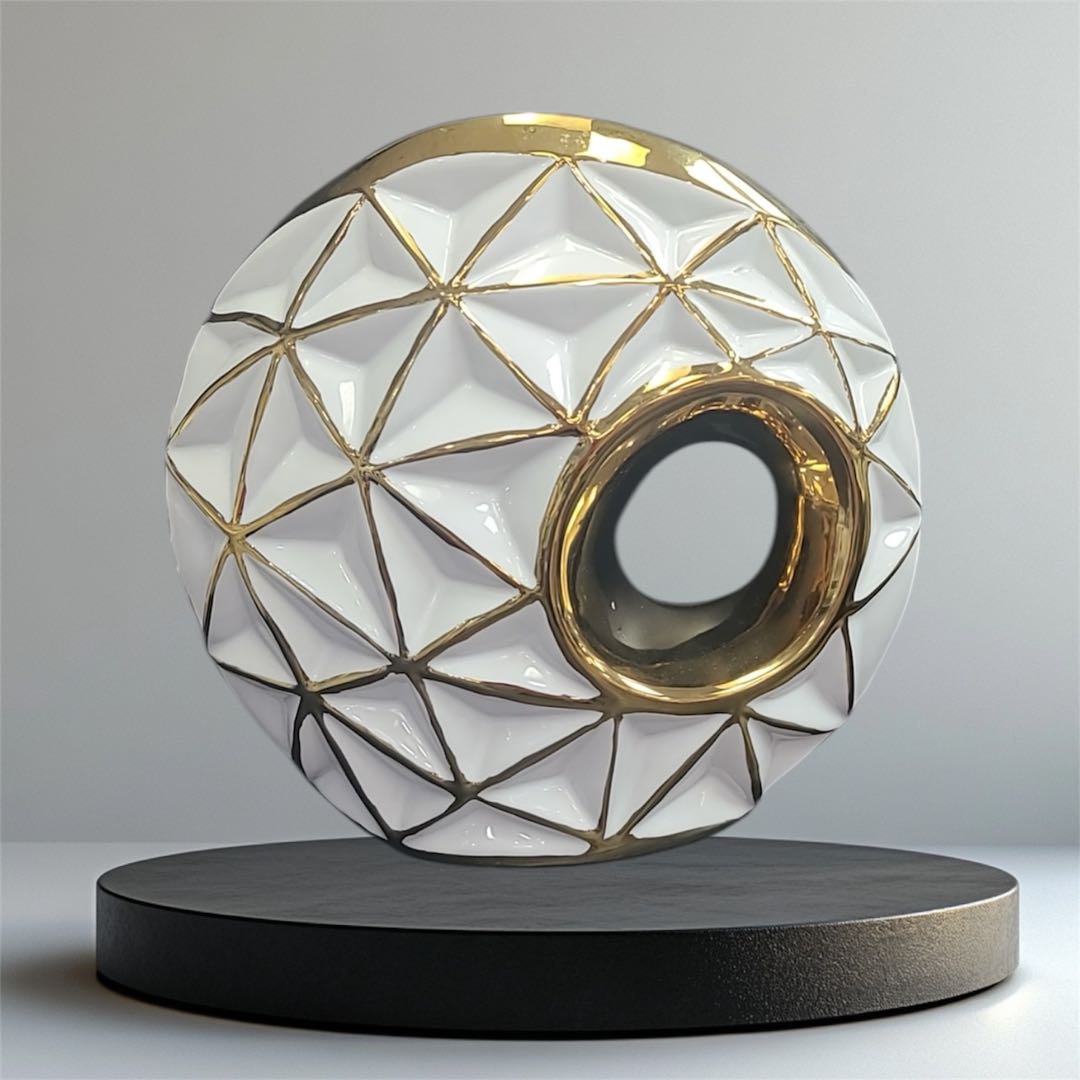 GEOMETRIC GOLD ACCENT VASE