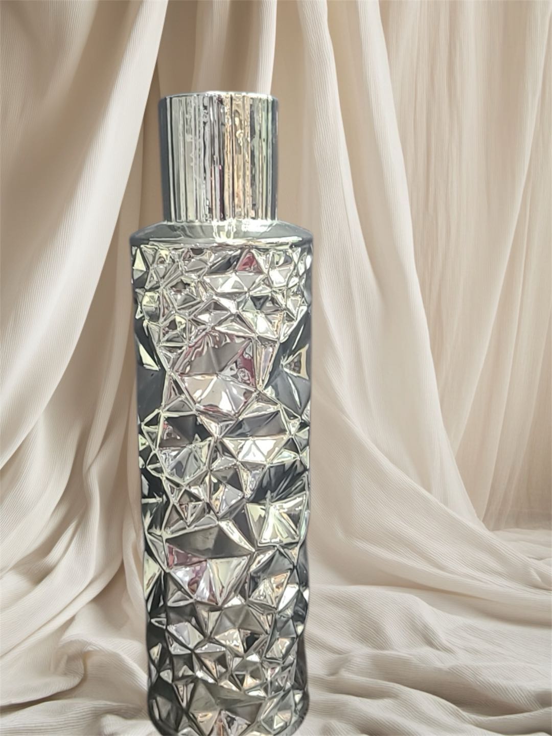 Ceramic Silver Tall Vase