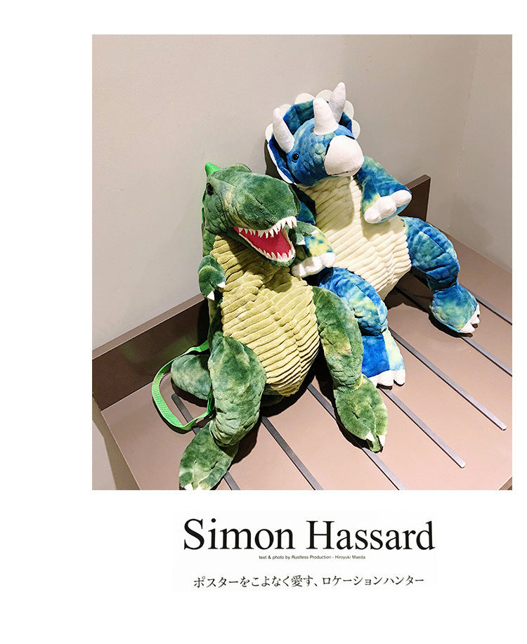 Creative 3D Dinosaur Backpack Cute Animal Cartoon Plush Backpack Dinosaurs Bag