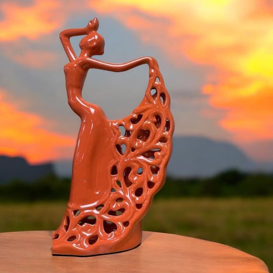 Dancer Figurines Peacock Art Ornament Statue Ceramics Sculpture Model